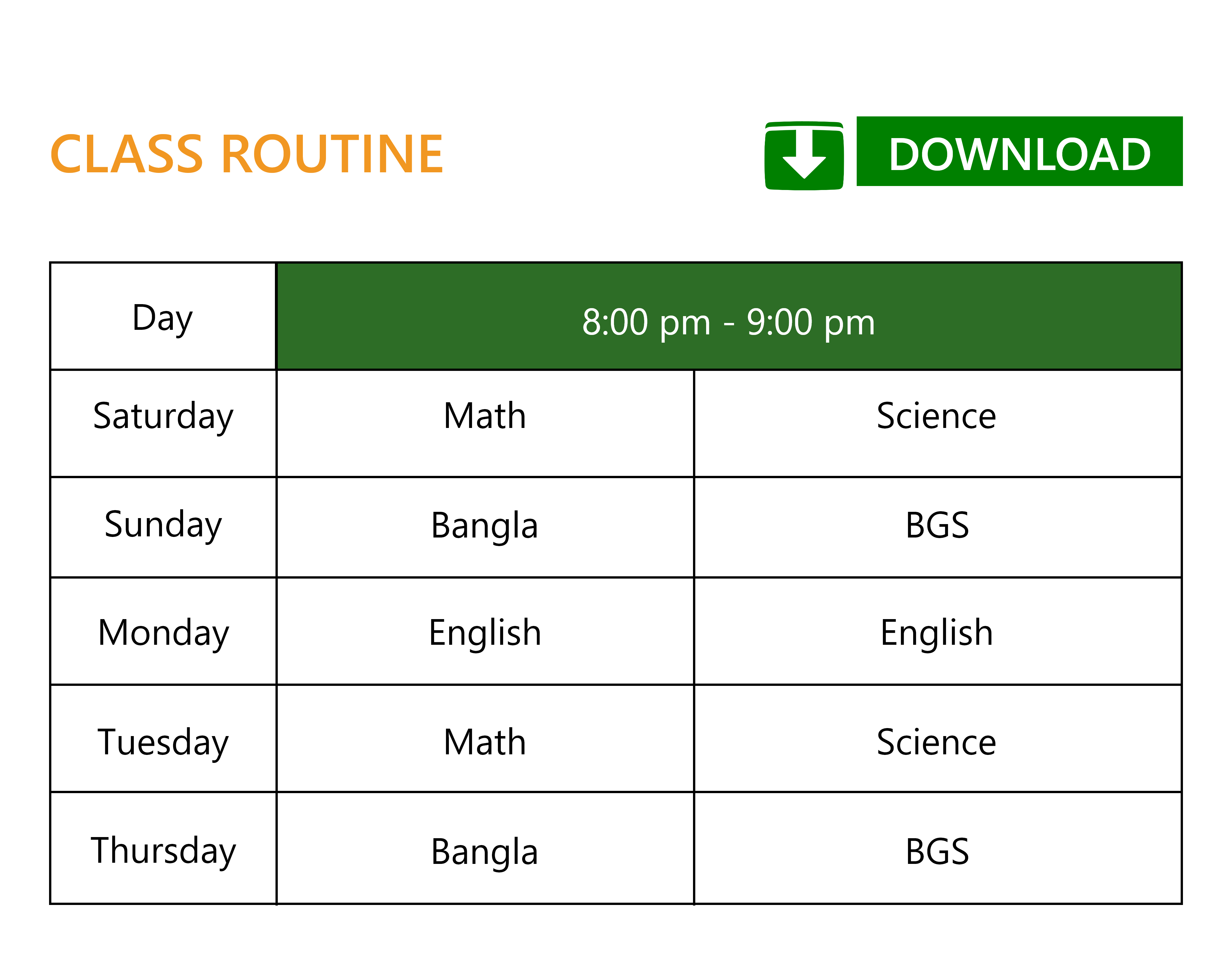 ৩য় শ্রেণি - ইংলিশ ভার্সন